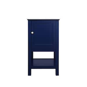 Simply Living 19 in. W x 18 in. D x 34 in. H Bath Vanity in Blue with Carrara White Marble Top