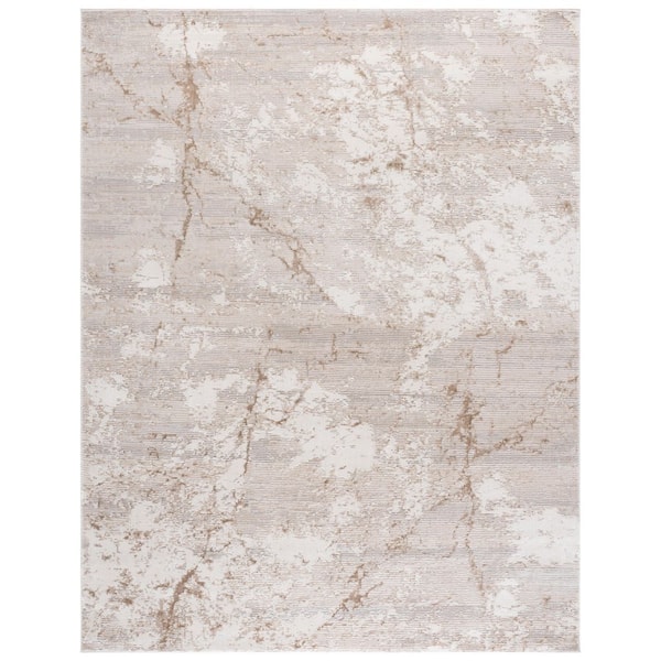 Hanna 8 ft. x 10 ft. Beige/Ivory Gray Abstract Area Rug