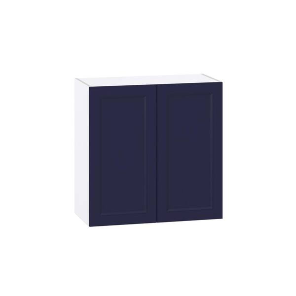 J COLLECTION Devon 30 in. W x 30 in. H x 14 in. D Painted Blue Shaker ...