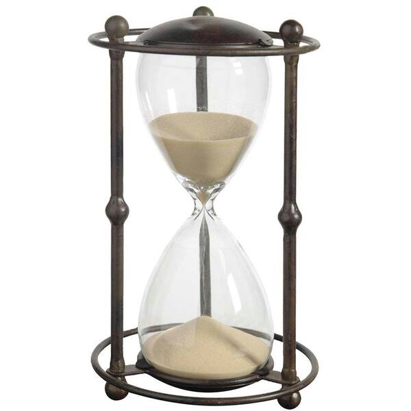 A & B Home 6 in. x 12.5 in. Tan Decorative Hour Glass