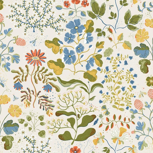 A-Street Prints Groh Green Floral Non-Pasted Non-Woven Paper Wallpaper