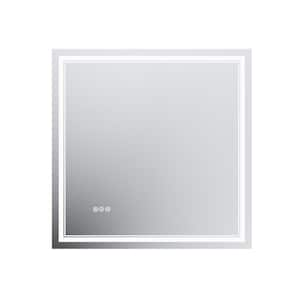 36 in. W x 36 in. H LED Rectangular Frameless Anti-Fog Wall-Mounted Bathroom Vanity Mirror in White