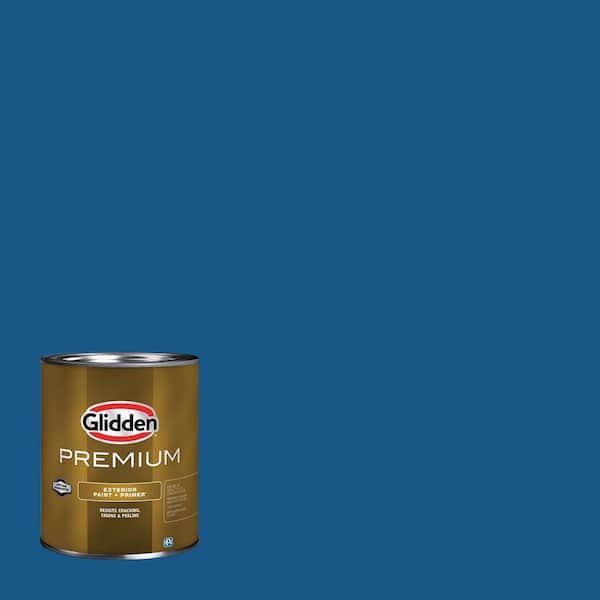 Glidden Premium 1 qt. PPG1158-7 Stunning Sapphire Semi-Gloss Exterior Latex Paint