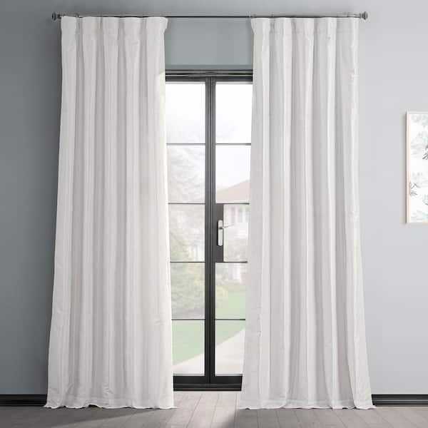 Exclusive Fabrics & Furnishings Off White Solid Rod Pocket Room Darkening Curtain - 50 in. W x 84 in. L (1 Panel)
