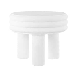 Rashida 17.75 in. Contemporary Minimalist Curvy High Accent Table, White Frosted