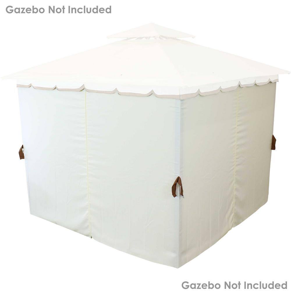 Cream Polyester Gazebo Sidewall Set for 10' x 10' Gazebo