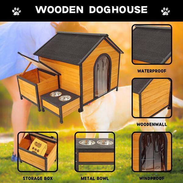 Natural 37 in. Wearable and Strong Dog House for Playground 98Pet