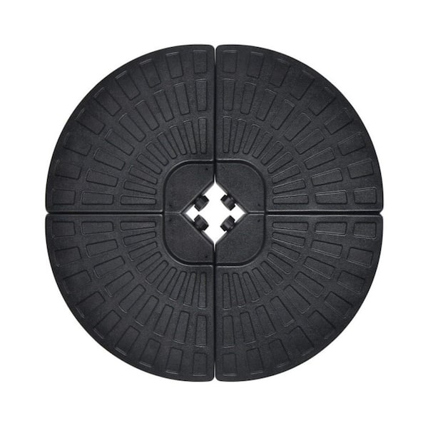 184 lbs. Fillable Offset Patio Umbrella Base in Black with Built-in Cross Base and Wheels
