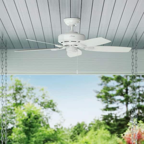 Hunter Sea Wind 48 In Indoor Outdoor White Ceiling Fan With Remote 32857 The Home Depot Hunter Sea Wind 48 In Indoor Outdoor, Hunter 48 Sea Wind White Outdoor Ceiling Fan