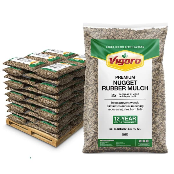 Vigoro 75 cu. ft. Cypress Recycled Rubber Mulch (50 Bags) GN15CY50