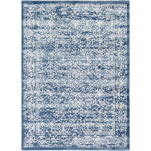 Saul Navy 6 ft. 7 in. x 9 ft. Area Rug