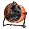Commercial Electric 16 in. 3-Speed Drum Floor Fan in Orange High ...