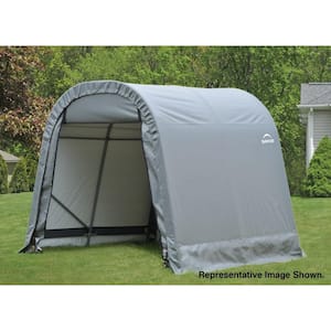 ShelterCoat 8 ft. x 16 ft. Wind and Snow Rated Garage Round Gray STD