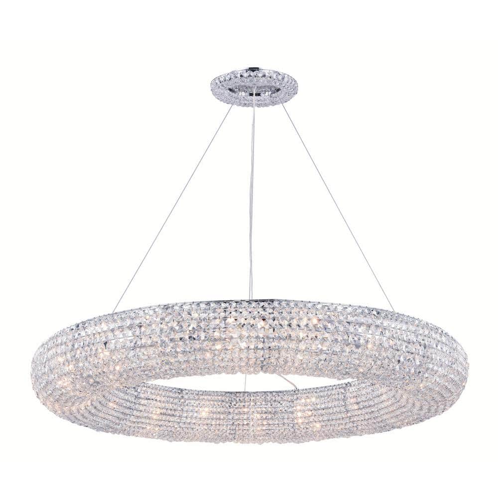 Timeless Home 41 in. L x 41 in. W x 5 in. H 18-Light Chrome Contemporary Ch