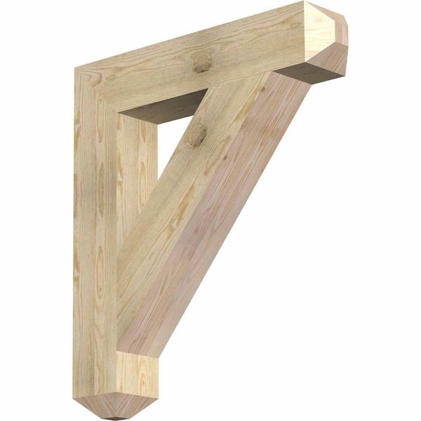 Ekena Millwork 6 in. x 36 in. x 32 in. Douglas Fir Traditional Craftsman Rough Sawn Bracket
