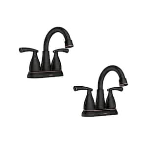 Essie 4 in. Centerset 2-Handle Bathroom Faucet in Mediterranean Bronze (2-pack)