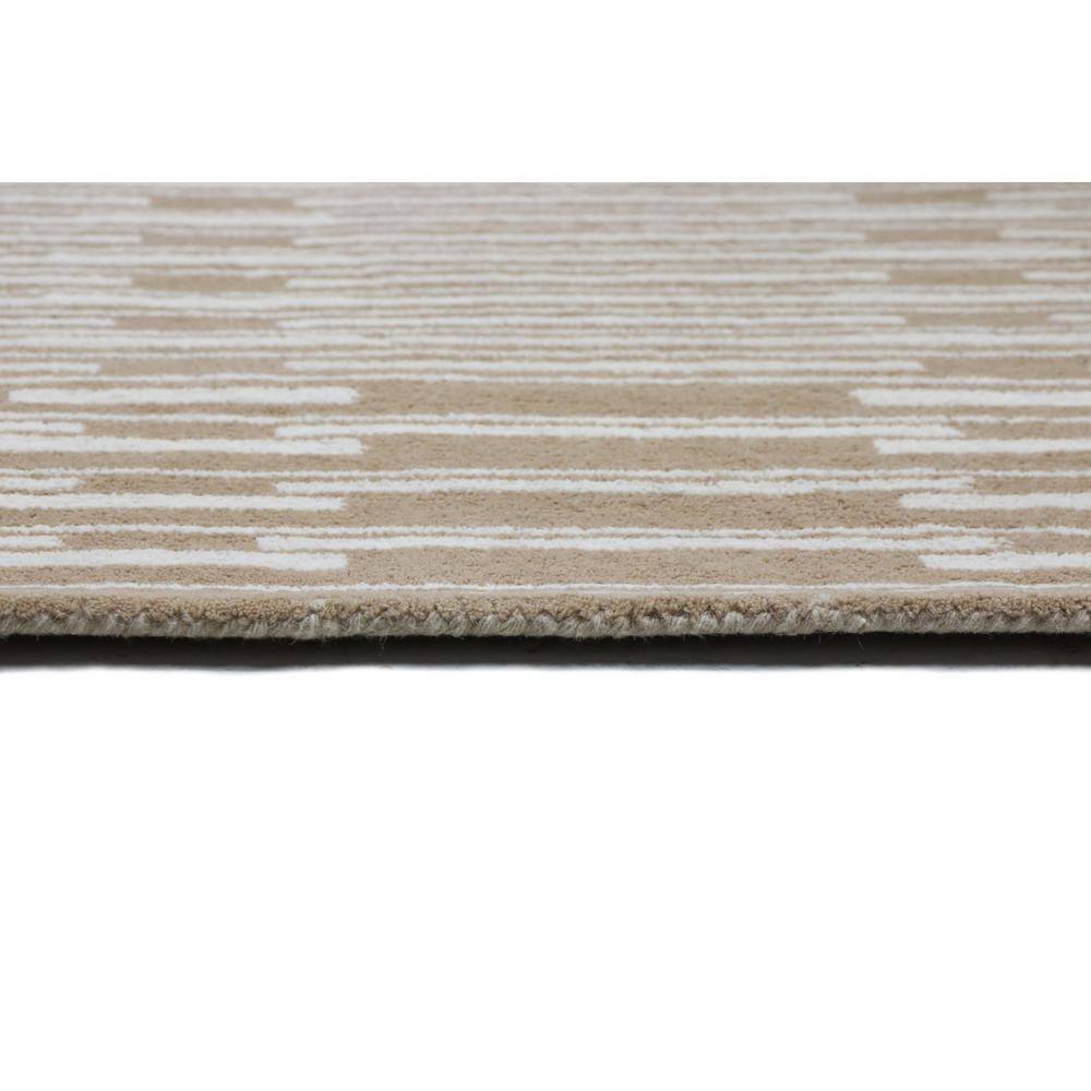 Handmade Beige and White Wool 9' x 12' Tufted Area Rug
