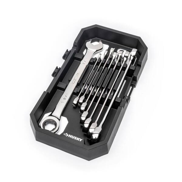 Husky BITE SAE 72-Tooth Ratcheting Wrench Set (8-Piece) HBRW8XLS