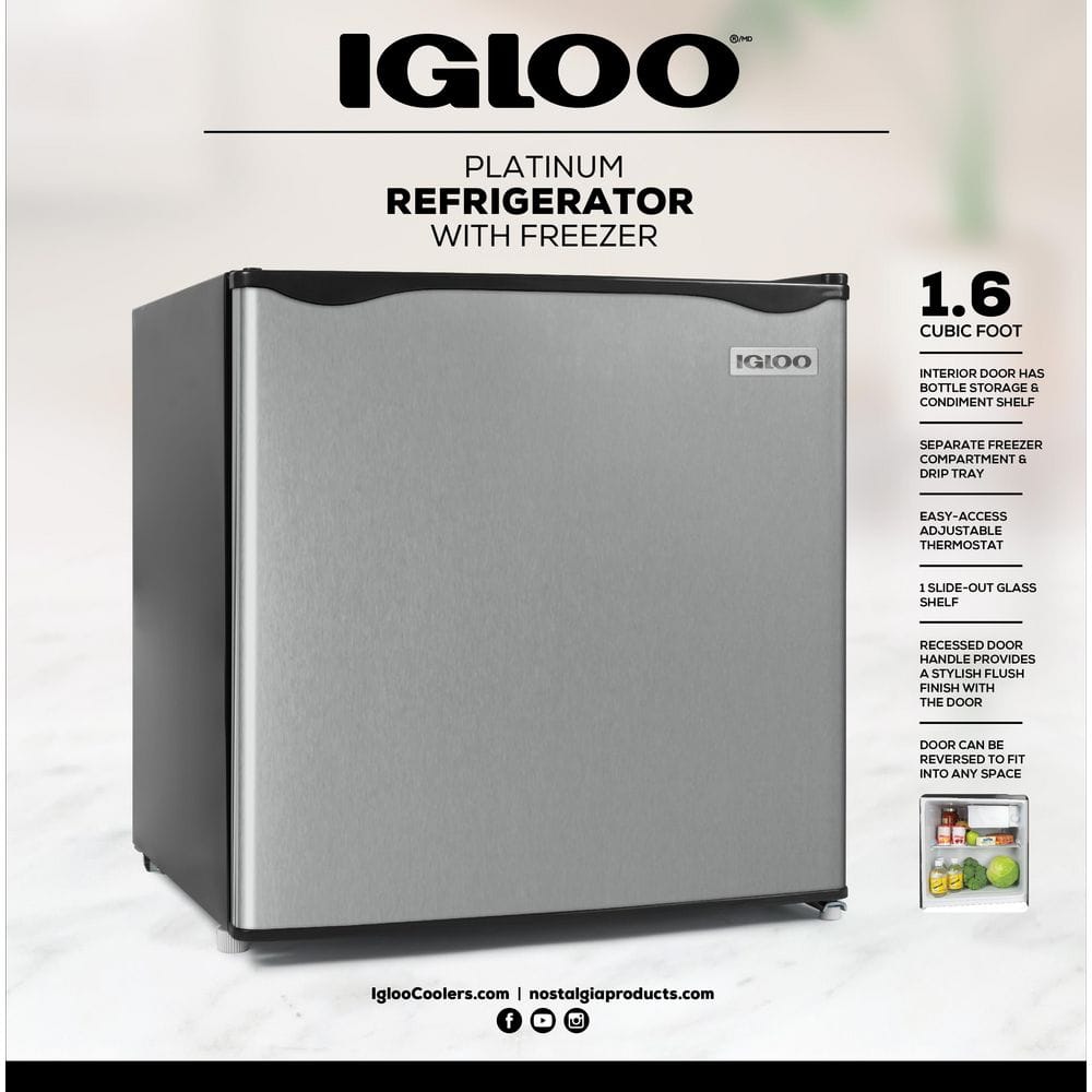 Compact Black and Silver Single Door Refrigerator with Freezer