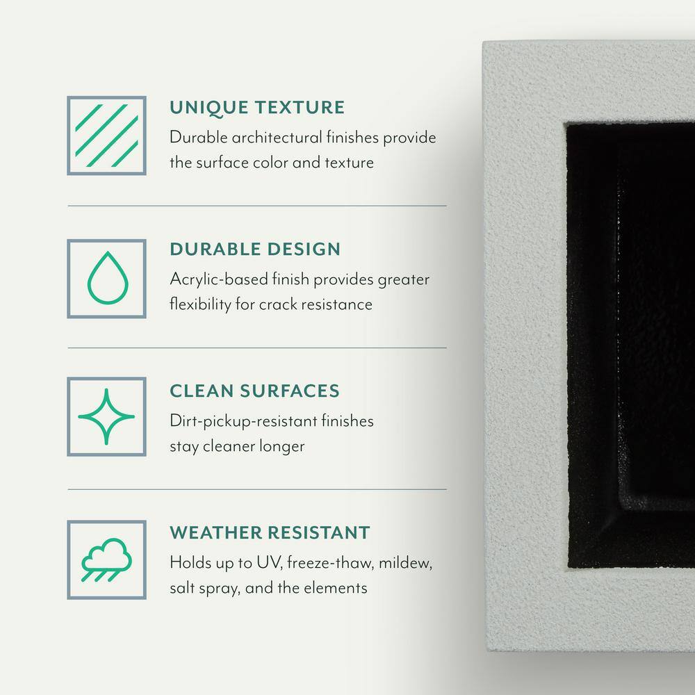 Black Tall Modern Composite Outdoor Planter, 18" x 23" x 30"