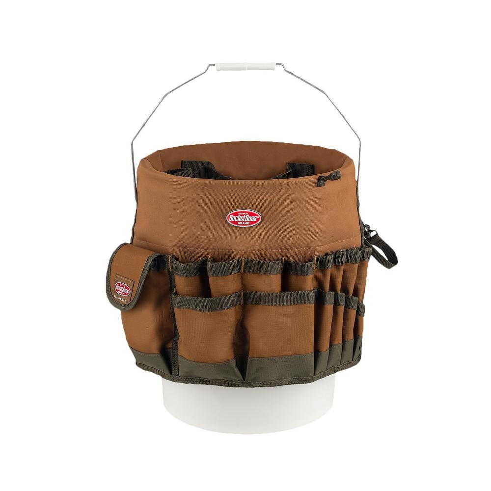 BUCKET BOSS Bucketeer 5 Gal. Bucket Tool Organizer in Brown 10030 - The Home Depot