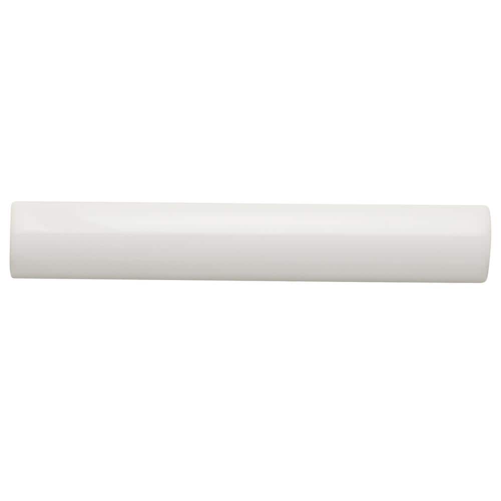 Restore Bright White 1 in. x 6 in. Glazed Ceramic Quarter Round Trim Tile (