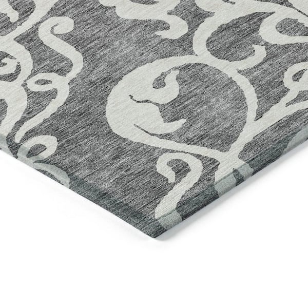 Chantille Machine Washable Indoor/Outdoor Abstract ACN973 Gray 8 ft. x 10 ft. Area Rug
