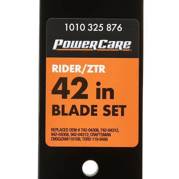 2 Blade Set for 42" cut Cub Cadet, Troy-Bilt, Craftsman, Replaces OEM numbers 742-04308, 942-04312, 119-8456