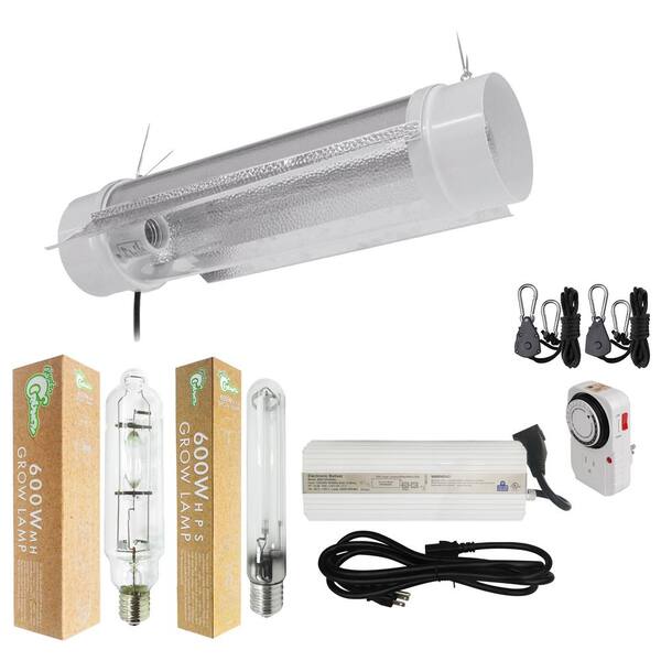 Hydro Crunch 600-Watt HPS/MH Grow Light System with 6 in. Cool Tube with Wing Reflector