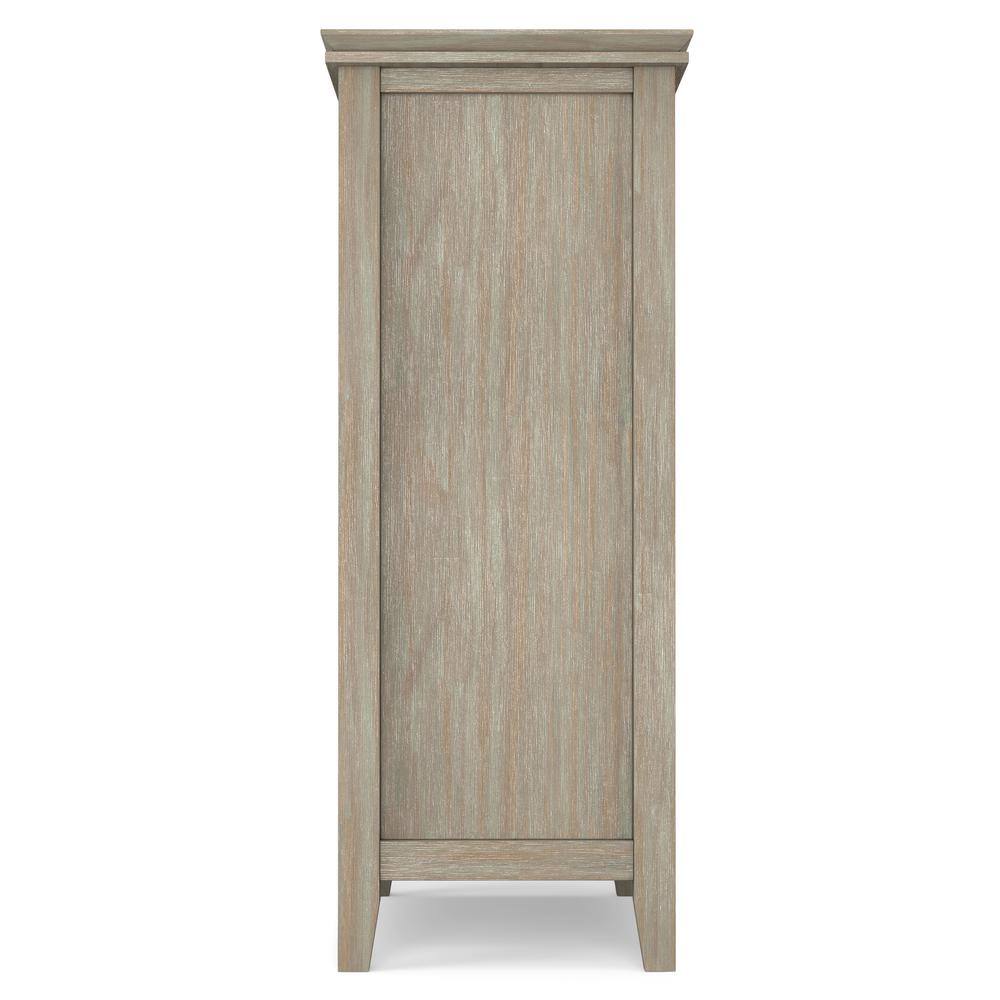 Distressed Grey Solid Wood 2-Door Accent Cabinet with Adjustable Shelves