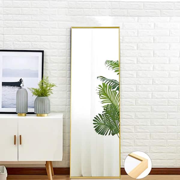 OLUMAT 16 in. W x 59 in. H Rectangular Framed High Quality Wall Bathroom Vanity Mirror in Gold