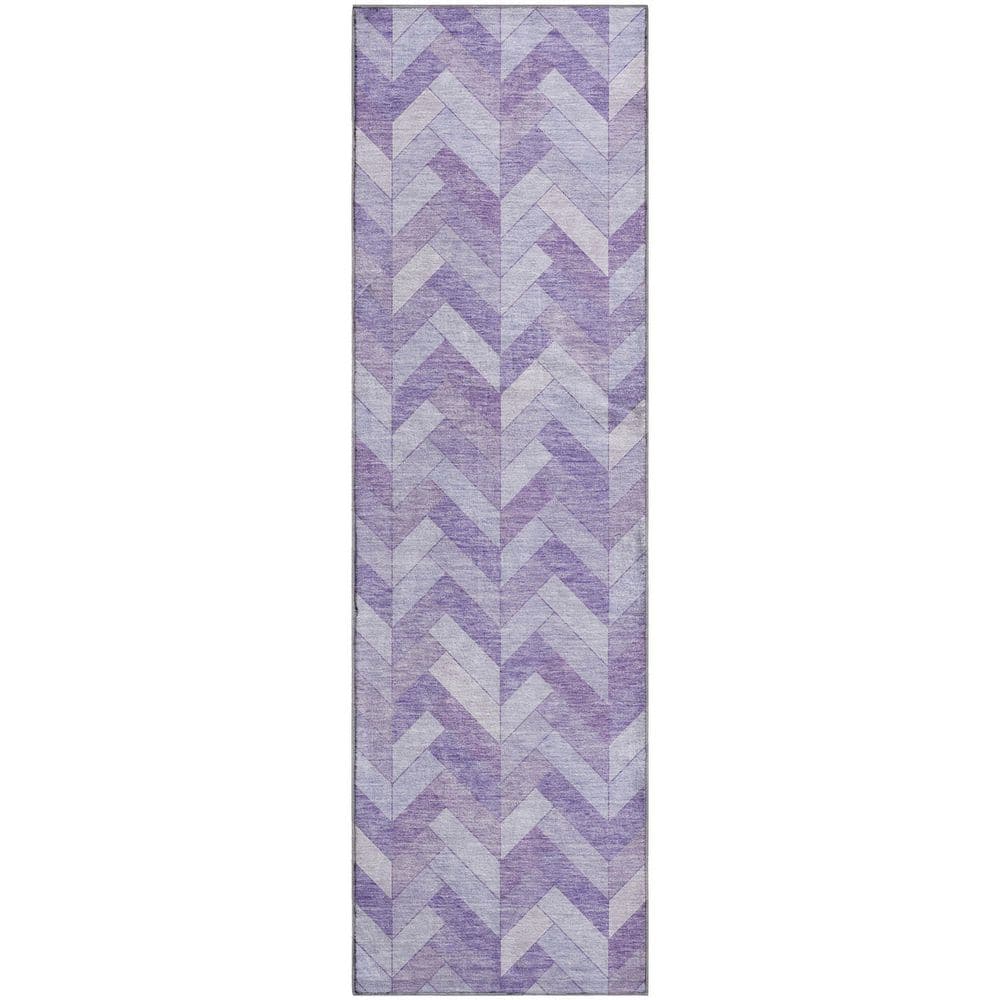 Mayfield Premium Machine Washable Abstract AMF2297 Plum 2 ft. x 7 ft. Runner Rug price history on PriceWatchPro
