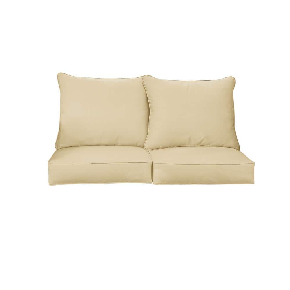 27 in. x 30 in. Sunbrella Deep Seating Indoor/Outdoor Loveseat Cushion Canvas Antique Beige price history on PriceWatchPro