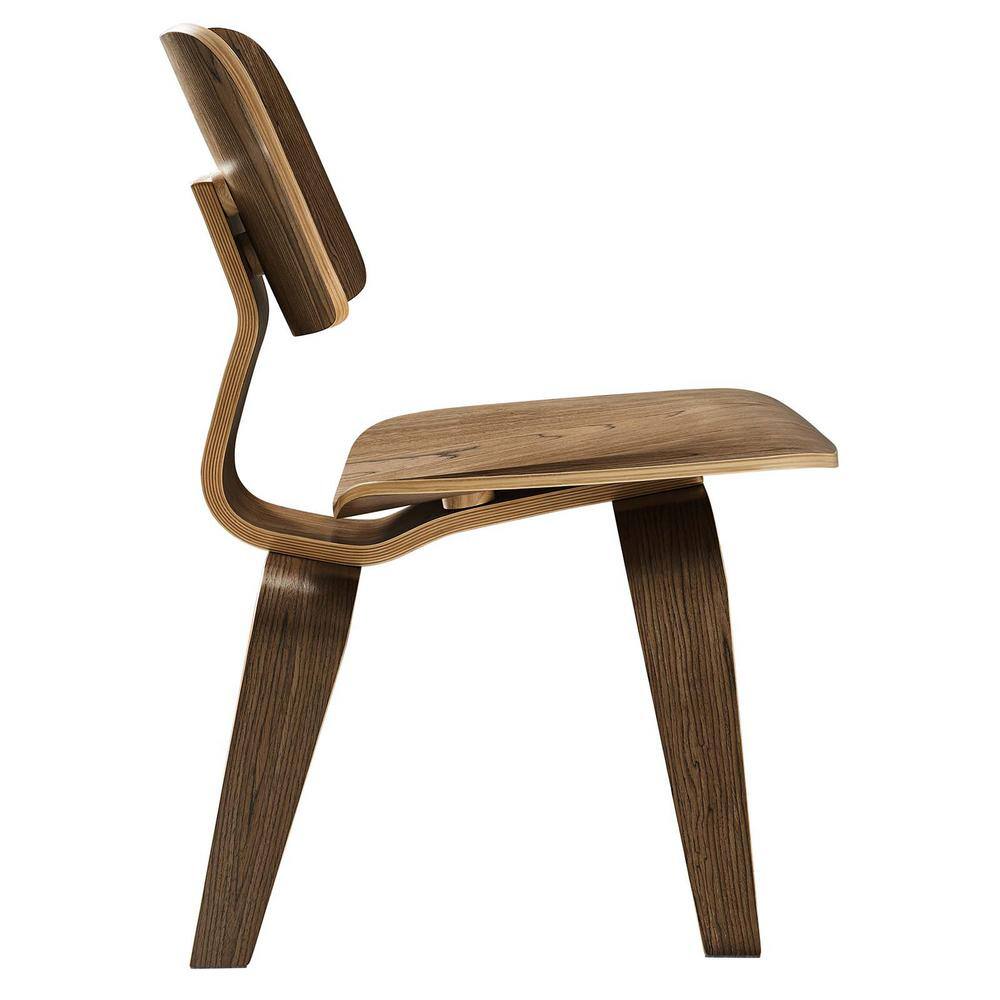 Low Profile Walnut Wood Side Chair with Natural Design
