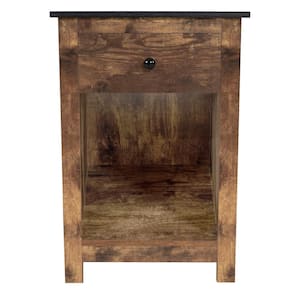 Rustic Brown 22.83 in. H Accent Cabinet Office Storage Cabinet with 1-Shelves Sleek Design, and 1-Drawer Engineered Wood