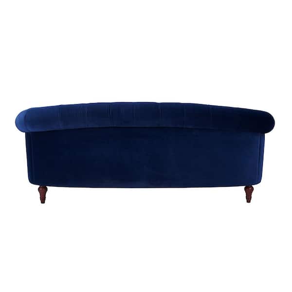 Jennifer Taylor La Rosa 85 in. Navy Blue Velvet 3-Seater