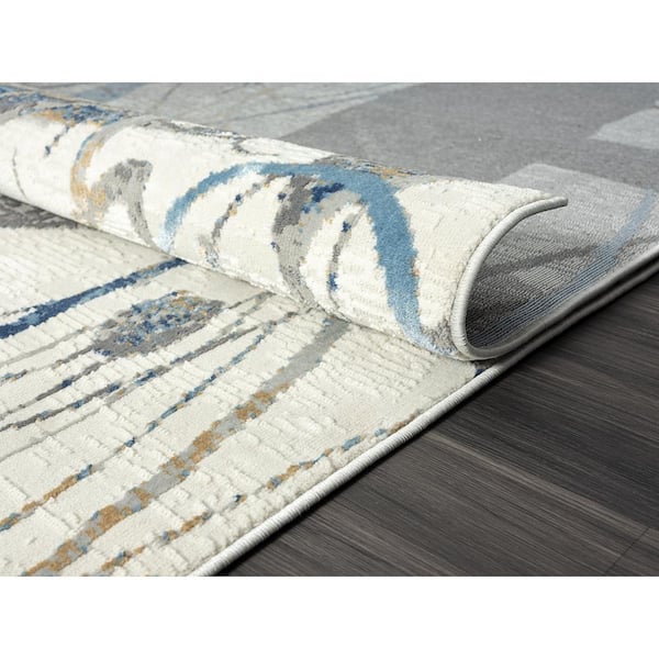 Artwrks Beige 2 ft. x 8 ft. Abstract Area Rug