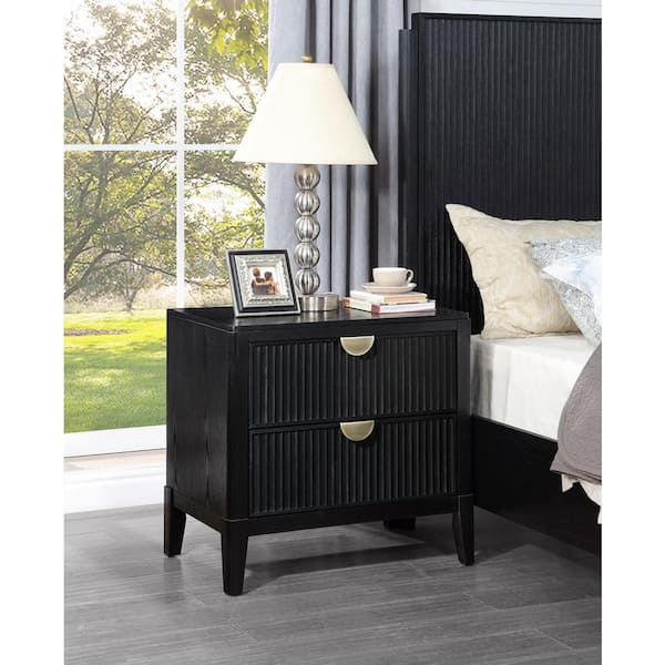 Coaster Brookmead Black 2-Drawer 28.25 in. W Nightstand