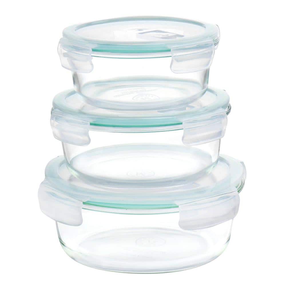 Blue Glass Stain-resistant Freezer Safe Bowl Set