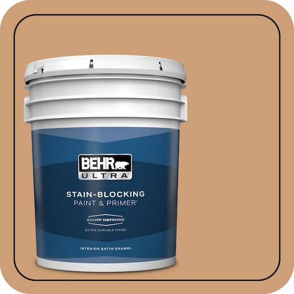 BEHR ULTRA 5 gal. #S250-4 Fresh Croissant Extra Durable Satin Enamel Interior Paint & Primer