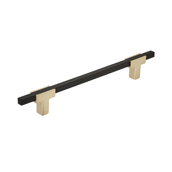 Amerock Urbanite 6-5/16 in. (160mm) Modern Brushed Gold/Matte Black Bar Cabinet Pull