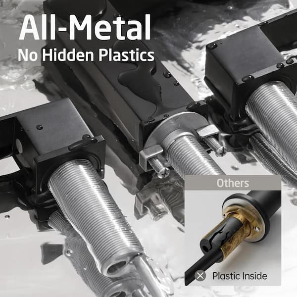 8 in. Widespread 3-Hole 2-Handle Bathroom Vessel Sink Faucet with Drain (with Overflow) Assembly in Matte Black