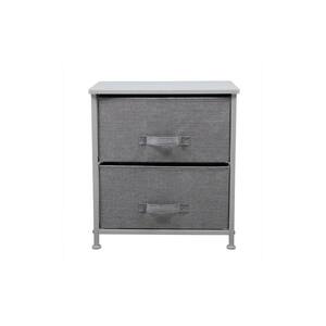 17.72 in. W x 19.69 in. H Gray Pull-Out Non-Woven 2-Drawer Storage