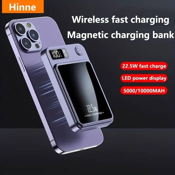 5000mAh 22.5-Watt Fast Charging Mobile Magnetic Wireless Power Bank with  LED Power Display and USB Type-C