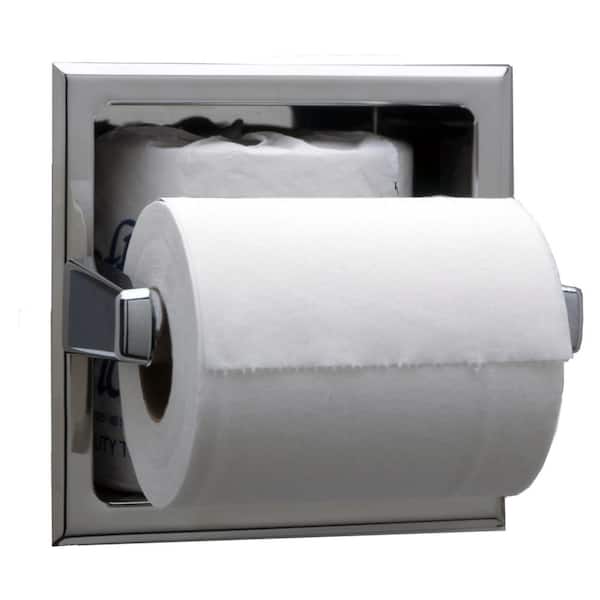 BOBRICK Satin Stainless Steel Recessed Toilet Paper Dispenser w/Storage