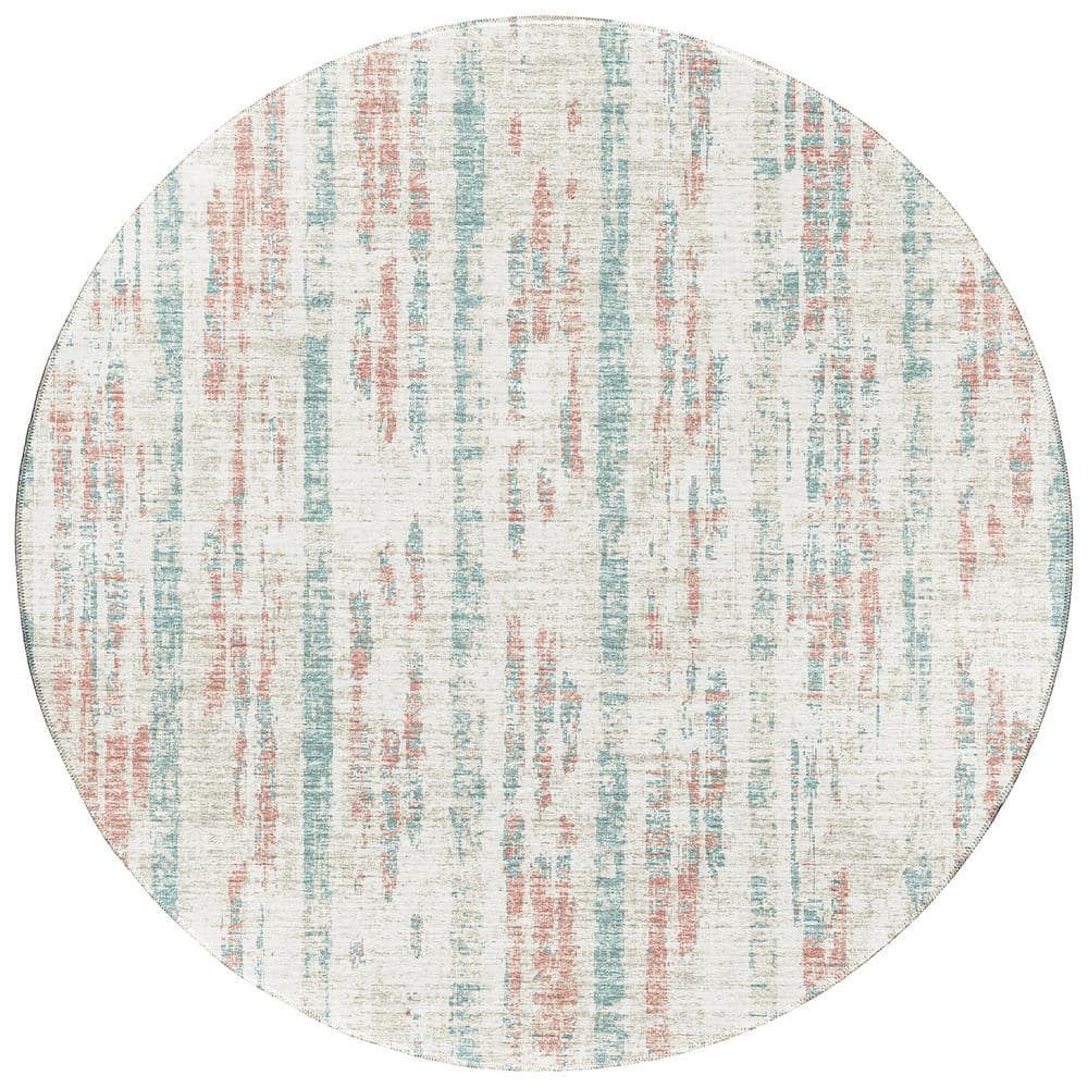 Rylee Ivory 8 ft. x 8 ft. Geometric Indoor/Outdoor Area Rug