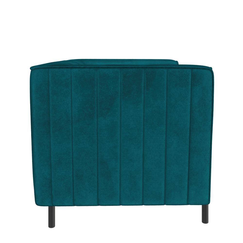 Emerald Green Velvet Accent Chair with Manufactured Wood Frame