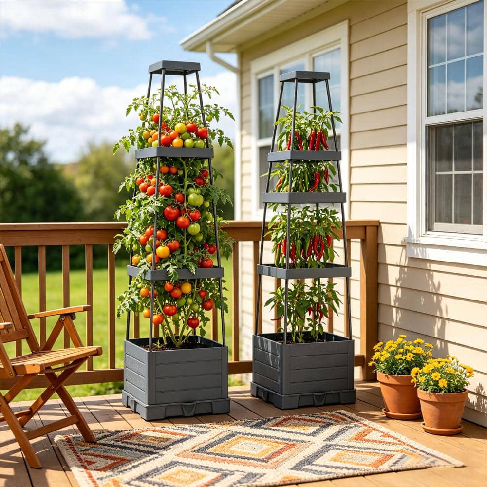 2PK Raised Garden Bed with Trellis, Self Watering Planter Box, Adjustable Vertical Garden Planter for Climbing Plants price history on PriceWatchPro