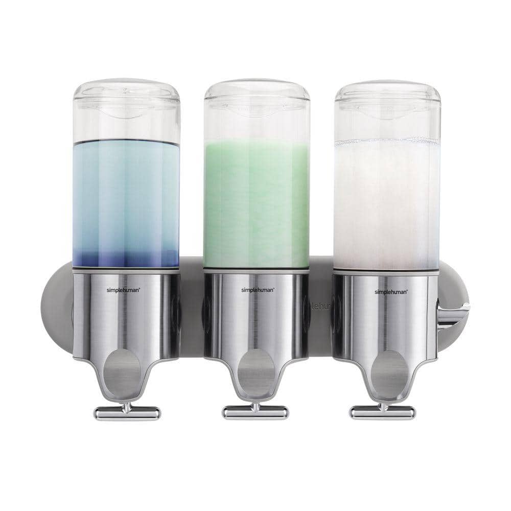 Silvery Adhesive Bottle Holder For Soap Dispenser, Drill-free