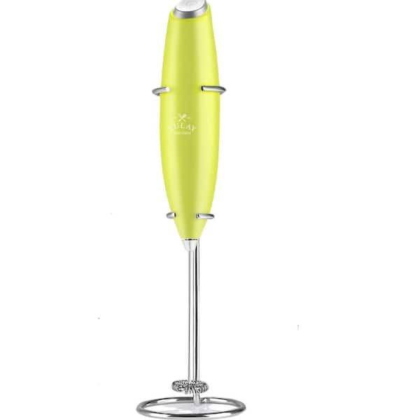 Zulay Kitchen Powerful Milk Frother Handheld Foam Maker for Lattes - Lime Green